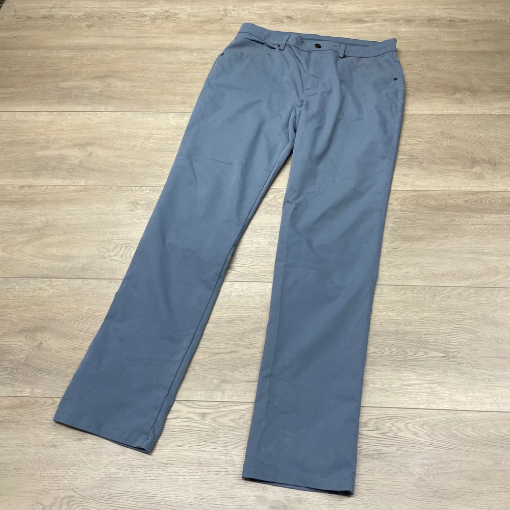 Myles Apparel Golf Tour Pant Men 34x34 Blue Performance Chino Frayed Pocket READ